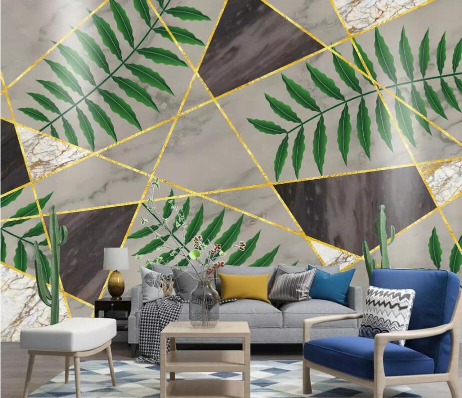 3D Green Leaf 1822 Wall Murals Wallpaper AJ Wallpaper 2