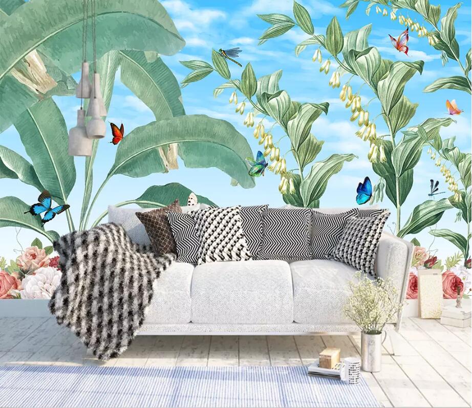 3D Green Leaf 1814 Wall Murals Wallpaper AJ Wallpaper 2