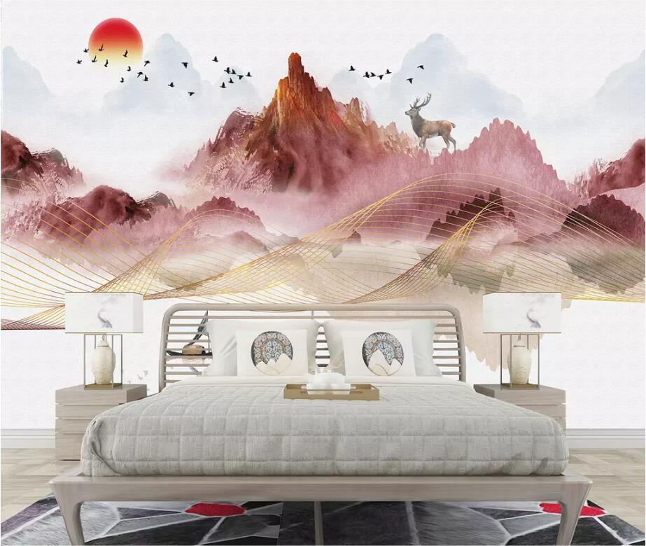 3D Mountain River 1813 Wall Murals Wallpaper AJ Wallpaper 2