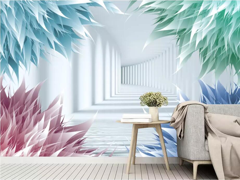 3D Colored Leaves 1812 Wall Murals Wallpaper AJ Wallpaper 2