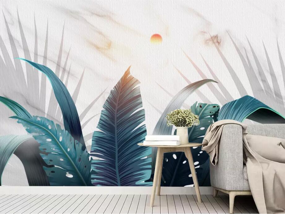 3D Green Leaf 1811 Wall Murals Wallpaper AJ Wallpaper 2