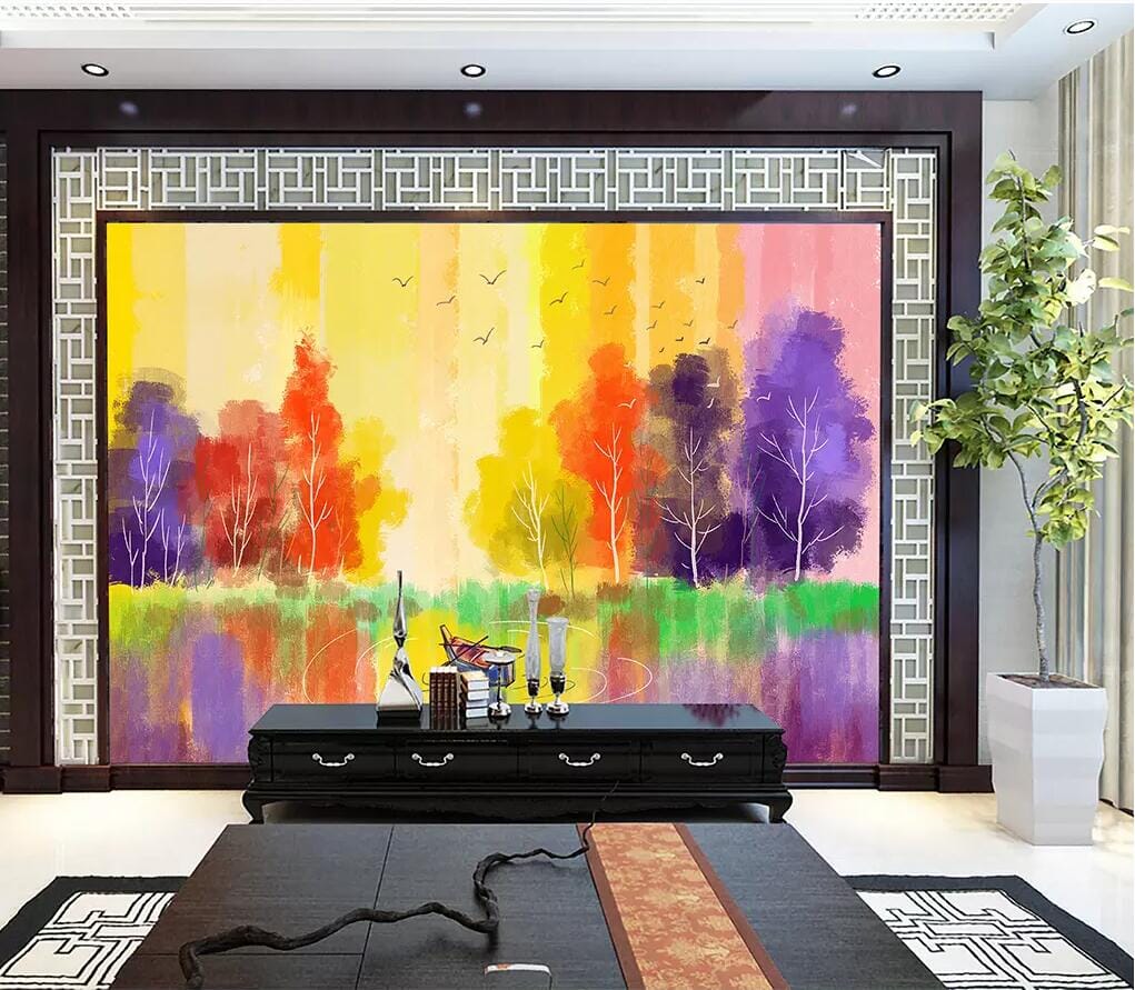 3D Colorful Forest 2785 Wall Murals Wallpaper AJ Wallpaper 2