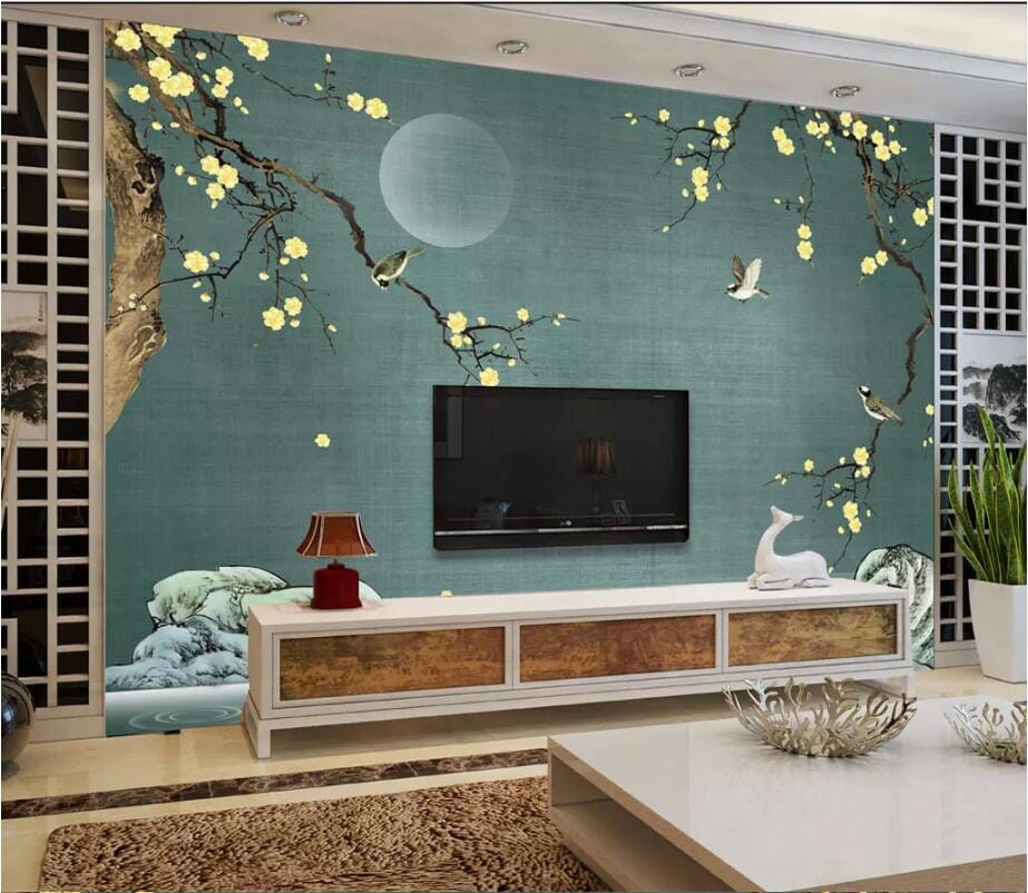 3D Golden Plum 2805 Wall Murals Wallpaper AJ Wallpaper 2