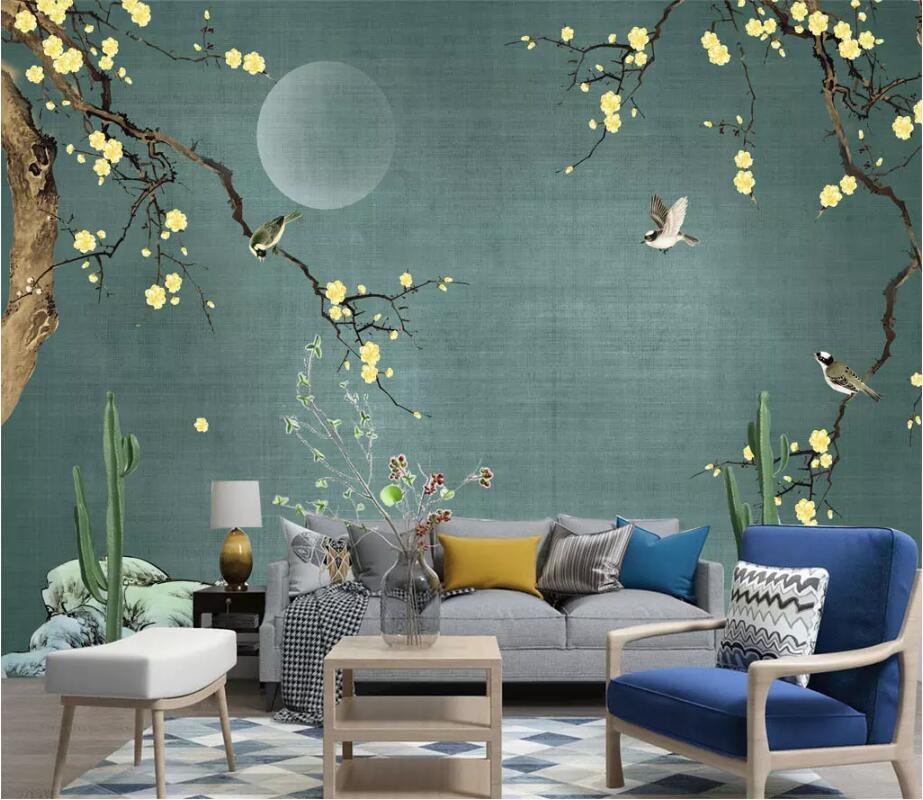 3D Bird Flower 1827 Wall Murals Wallpaper AJ Wallpaper 2