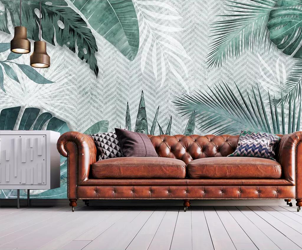 3D Green Leaf 1830 Wall Murals Wallpaper AJ Wallpaper 2