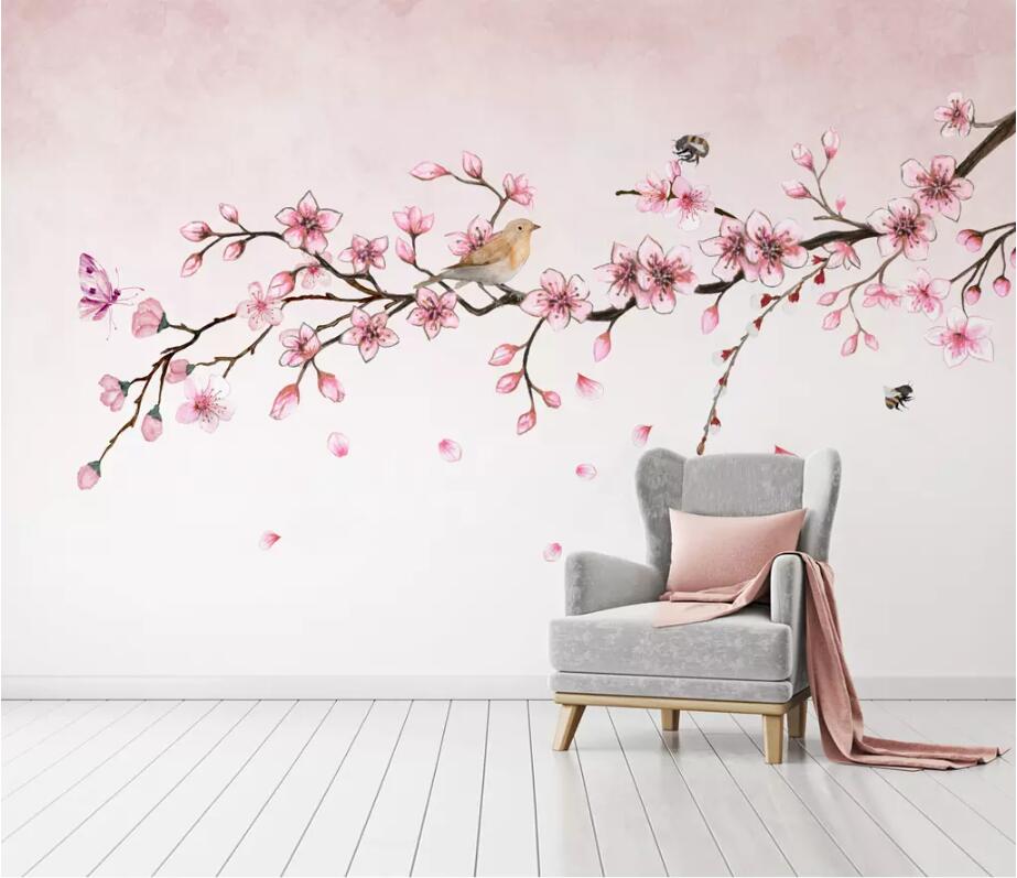 3D Pink Flowers 1761 Wall Murals Wallpaper AJ Wallpaper 2