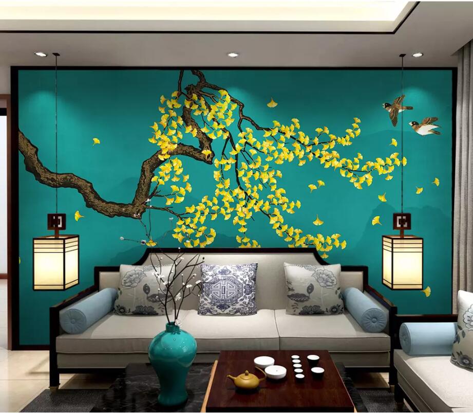 3D Yellow Flower 1778 Wall Murals Wallpaper AJ Wallpaper 2