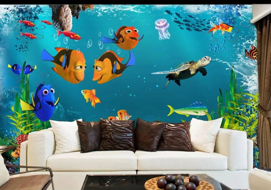 3D Clown Fish 2568 Wall Murals Wallpaper AJ Wallpaper 2