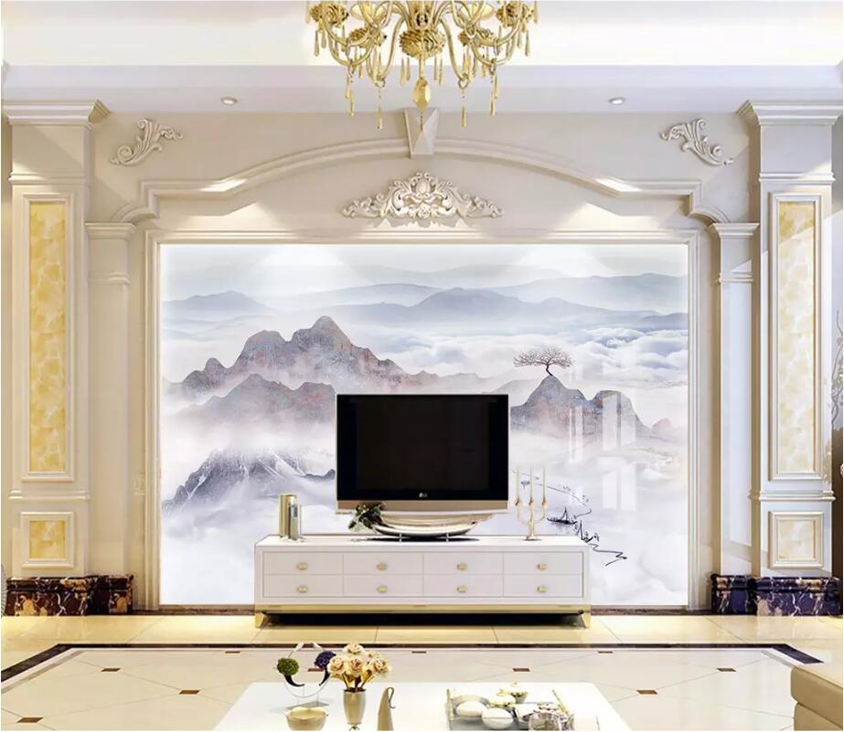 3D Misty Valley 1438 Wall Murals Wallpaper AJ Wallpaper 2