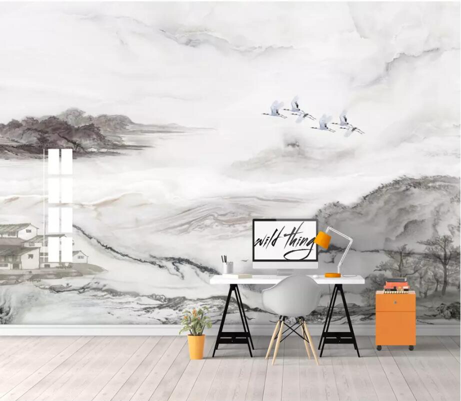 3D Misty Valley 1579 Wall Murals Wallpaper AJ Wallpaper 2