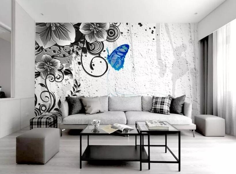 3D Flower Butterfly 1097 Wall Murals Wallpaper AJ Wallpaper 2