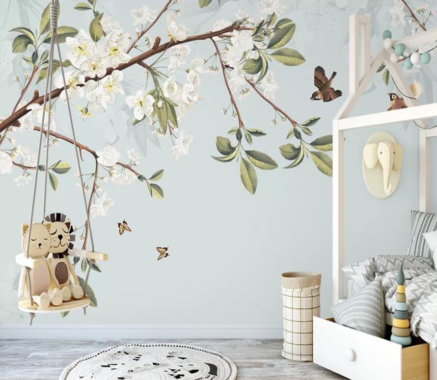 3D Pear Flower 2599 Wall Murals Wallpaper AJ Wallpaper 2