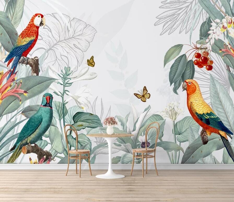 3D Parrot Forest 2598 Wall Murals Wallpaper AJ Wallpaper 2