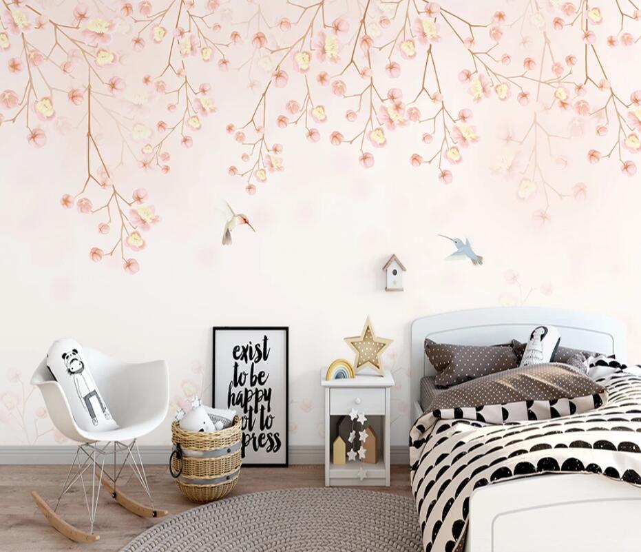 3D Pink Leaves 1612 Wall Murals Wallpaper AJ Wallpaper 2