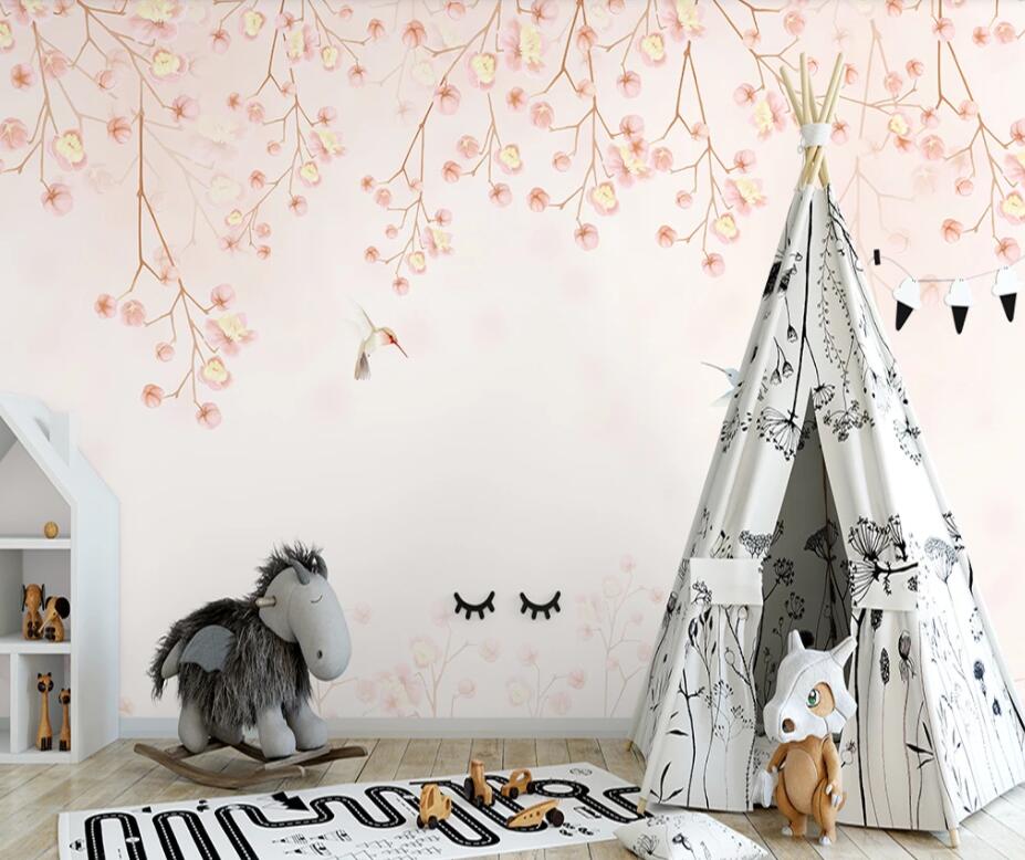 3D Pink Leaves 1612 Wall Murals Wallpaper AJ Wallpaper 2