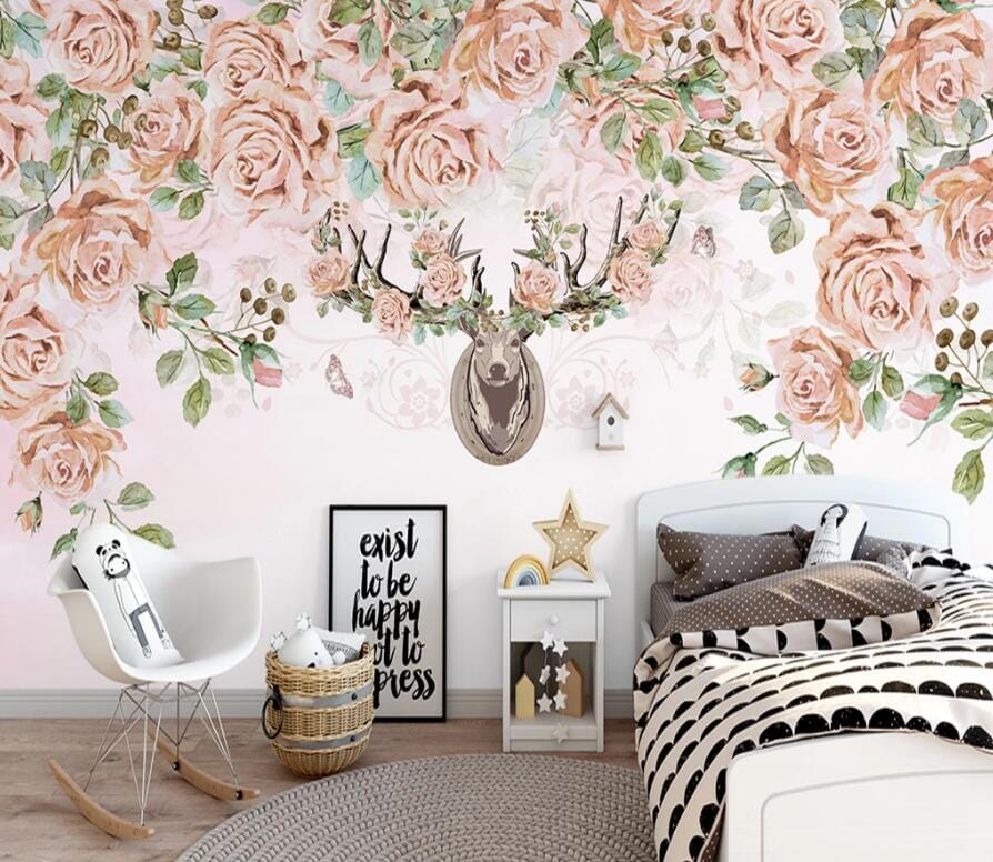 3D Pink Rose 2582 Wall Murals Wallpaper AJ Wallpaper 2
