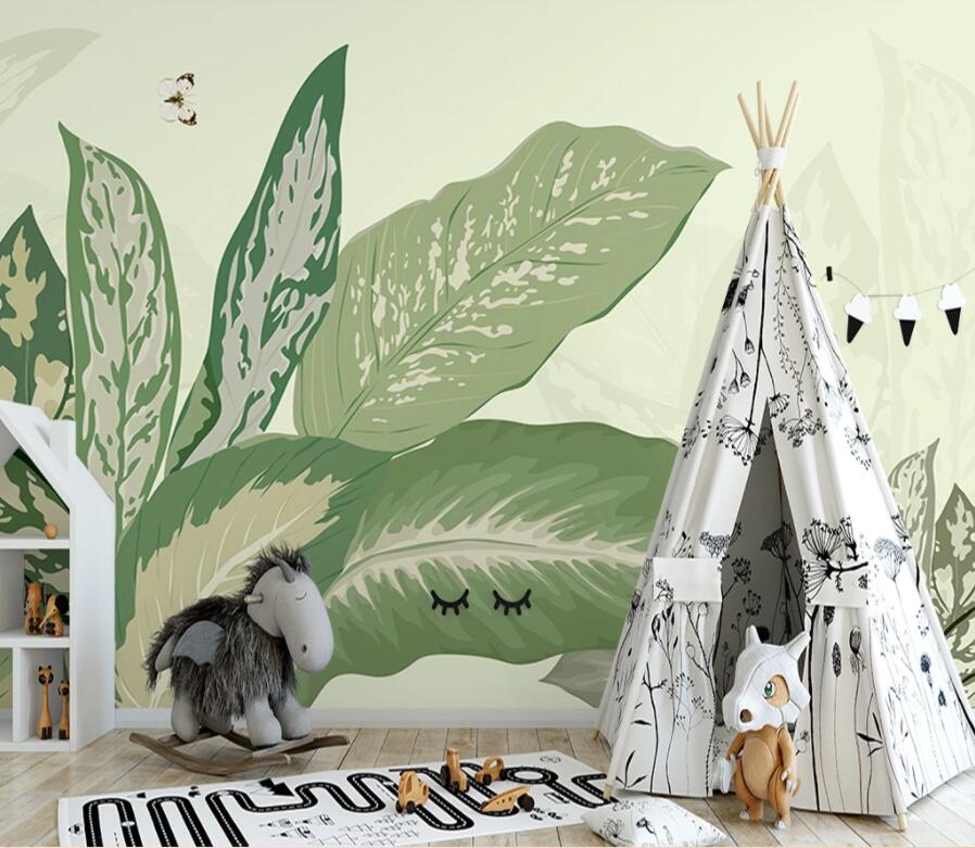 3D Leaves 1590 Wall Murals Wallpaper AJ Wallpaper 2