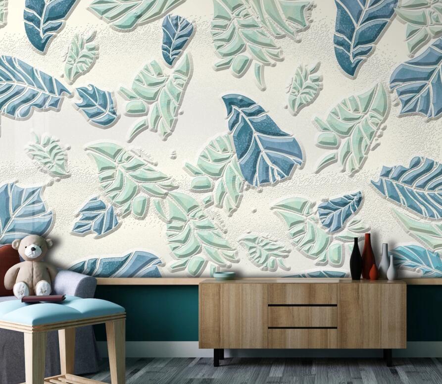 3D Green Leaf 2021 Wall Murals Wallpaper AJ Wallpaper 2