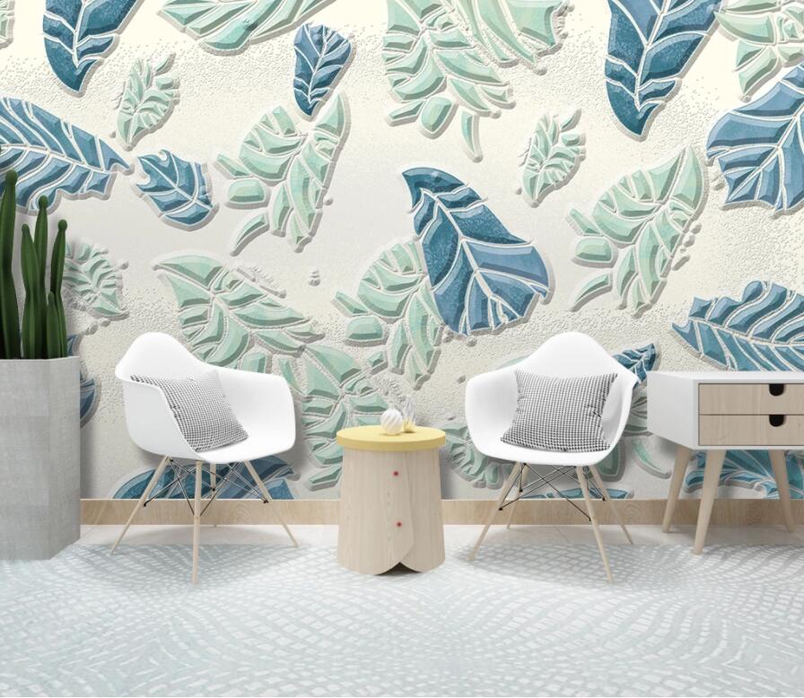 3D Green Leaf 2021 Wall Murals Wallpaper AJ Wallpaper 2