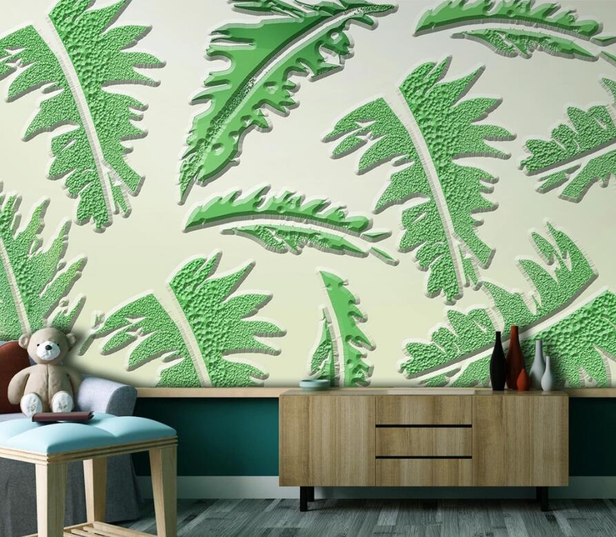 3D Green Leaf 2017 Wall Murals Wallpaper AJ Wallpaper 2
