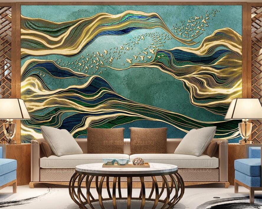 3D Golden River 2923 Wall Murals Wallpaper AJ Wallpaper 2