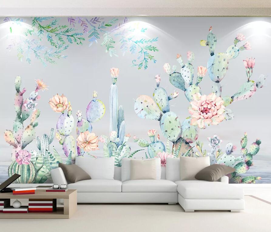 3D Colorful Cactus 976 Wall Murals Wallpaper AJ Wallpaper 2