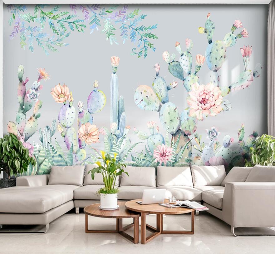 3D Colorful Cactus 976 Wall Murals Wallpaper AJ Wallpaper 2