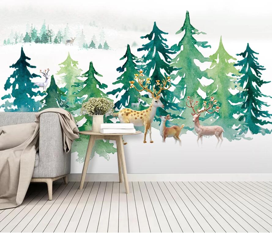 3D Forest Fawn 977 Wall Murals Wallpaper AJ Wallpaper 2
