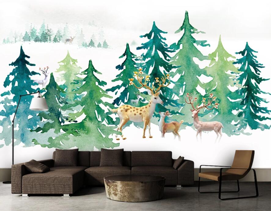 3D Forest Fawn 977 Wall Murals Wallpaper AJ Wallpaper 2
