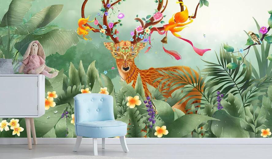 3D Little Deer Woods 1279 Wall Murals Wallpaper AJ Wallpaper 2