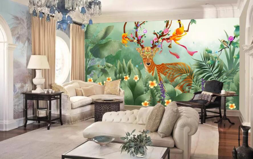 3D Little Deer Woods 1279 Wall Murals Wallpaper AJ Wallpaper 2