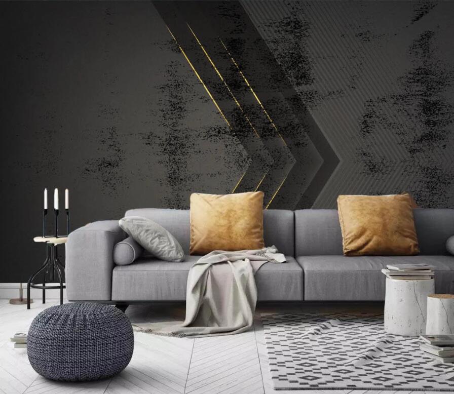 3D Golden Lines 1923 Wall Murals Wallpaper AJ Wallpaper 2