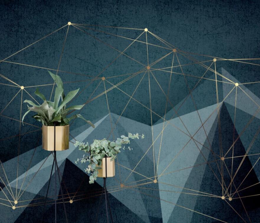 3D Golden Lines 1599 Wall Murals Wallpaper AJ Wallpaper 2