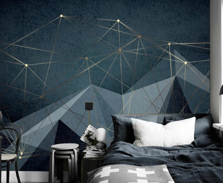 3D Golden Lines 1599 Wall Murals Wallpaper AJ Wallpaper 2