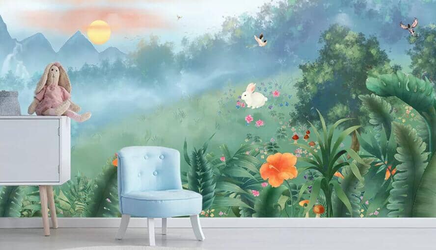 3D Flower Forest 2401 Wall Murals Wallpaper AJ Wallpaper 2
