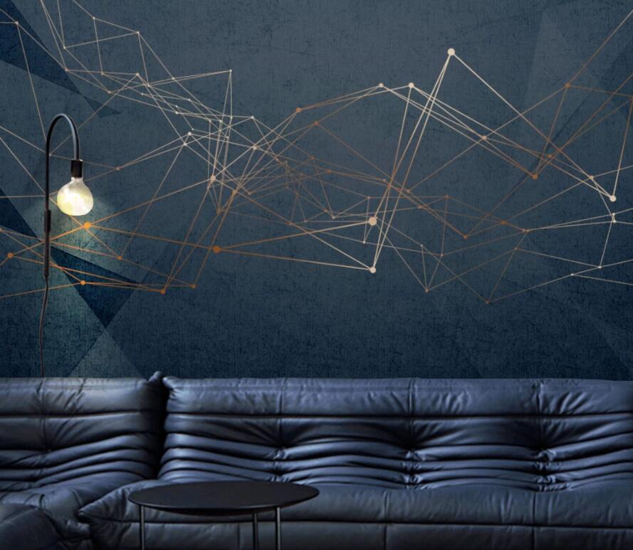 3D Golden Lines 1549 Wall Murals Wallpaper AJ Wallpaper 2