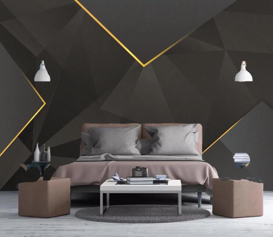 3D Golden Lines 1978 Wall Murals Wallpaper AJ Wallpaper 2