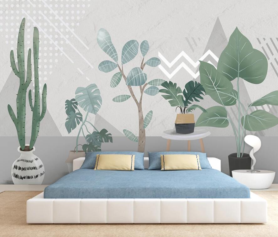 3D Green Plant 1903 Wall Murals Wallpaper AJ Wallpaper 2