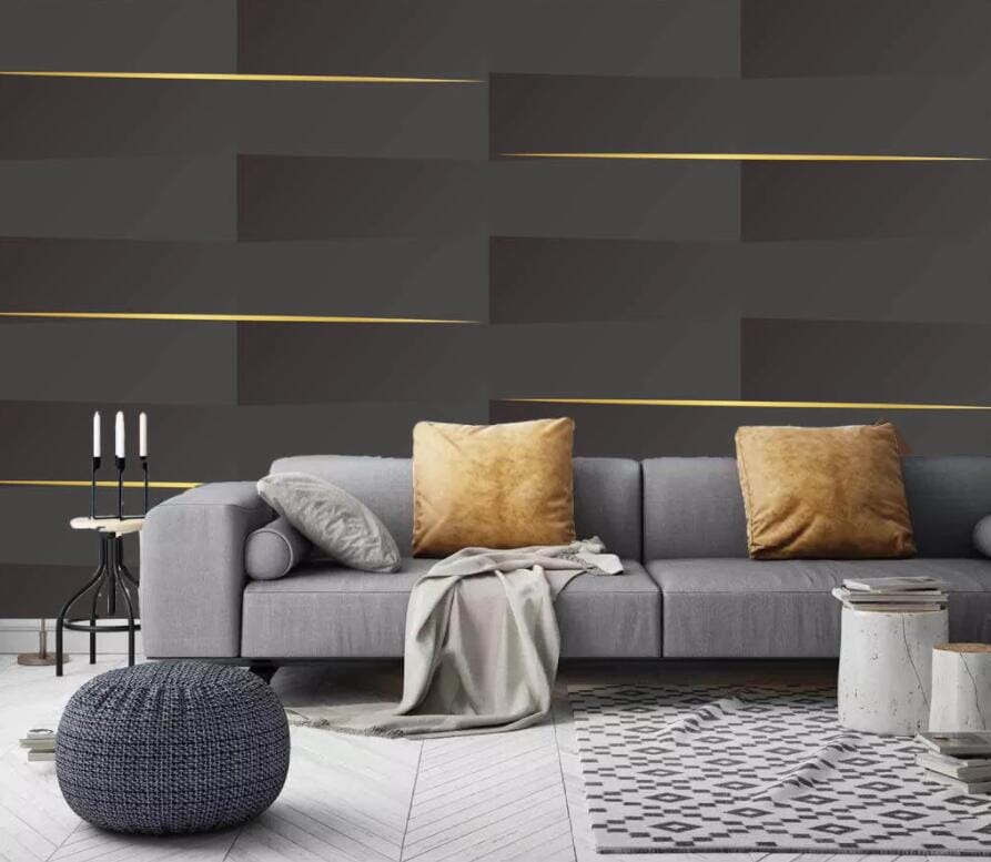3D Golden Lines 2906 Wall Murals Wallpaper AJ Wallpaper 2