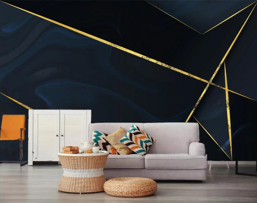 3D Golden Lines 1912 Wall Murals Wallpaper AJ Wallpaper 2