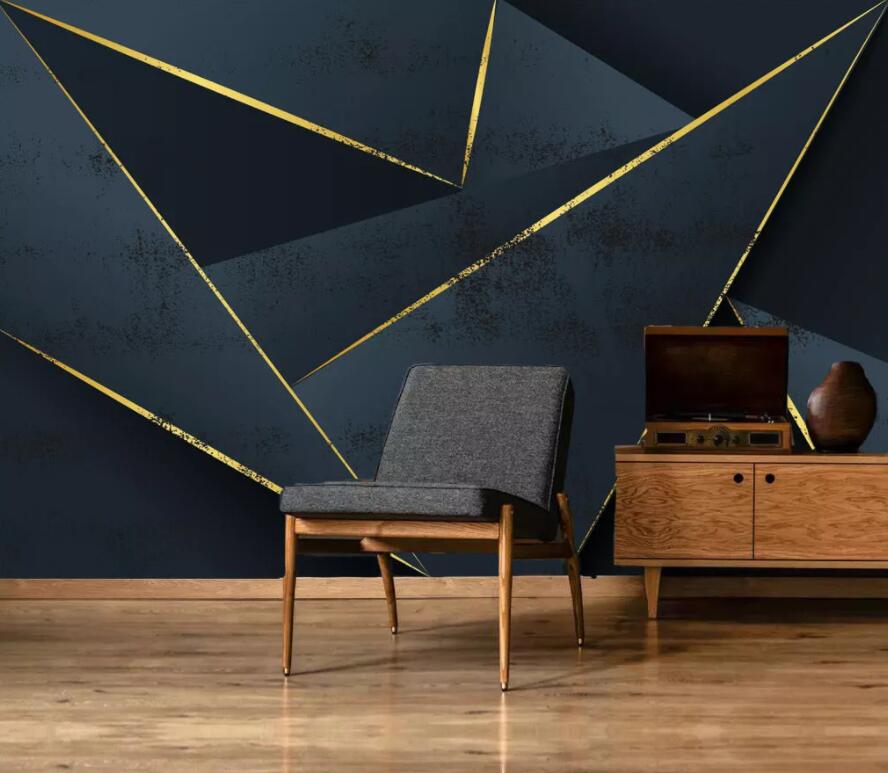 3D Golden Lines 1911 Wall Murals Wallpaper AJ Wallpaper 2