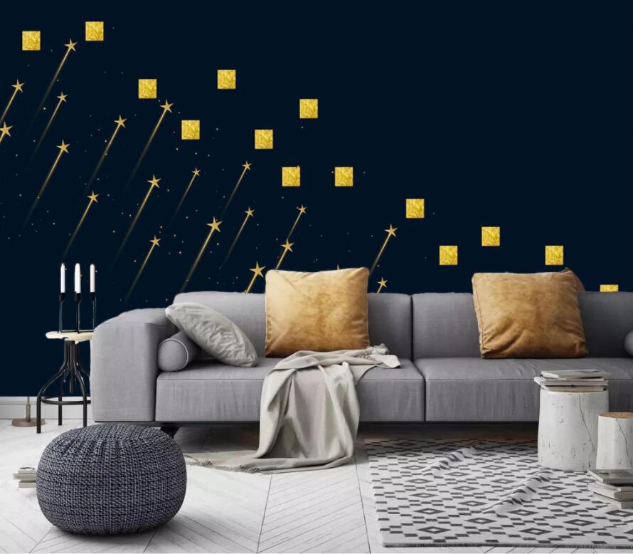 3D Golden Lines 1958 Wall Murals Wallpaper AJ Wallpaper 2