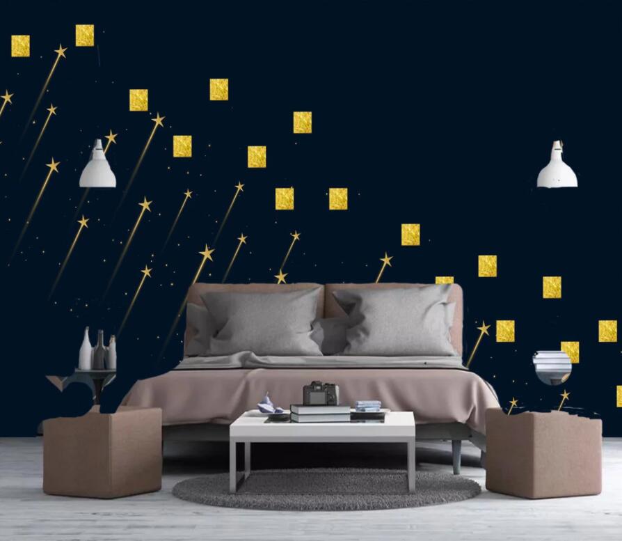 3D Golden Lines 1958 Wall Murals Wallpaper AJ Wallpaper 2