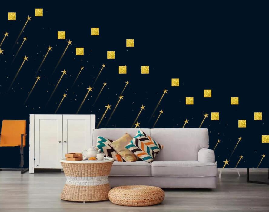 3D Golden Lines 1958 Wall Murals Wallpaper AJ Wallpaper 2