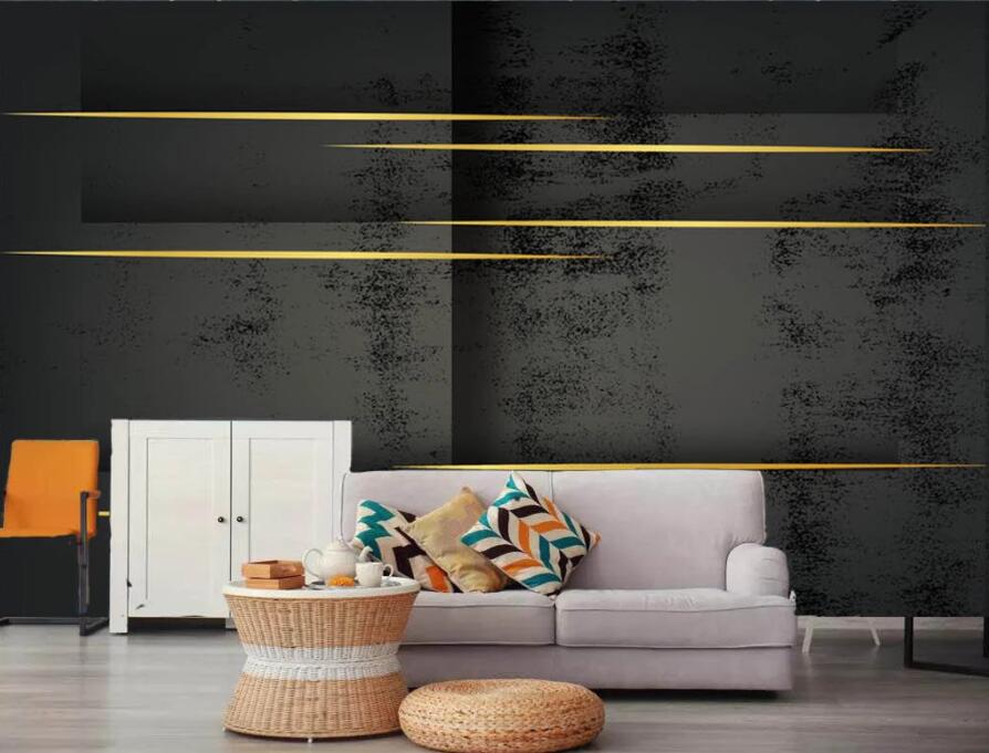 3D Golden Lines 1925 Wall Murals Wallpaper AJ Wallpaper 2