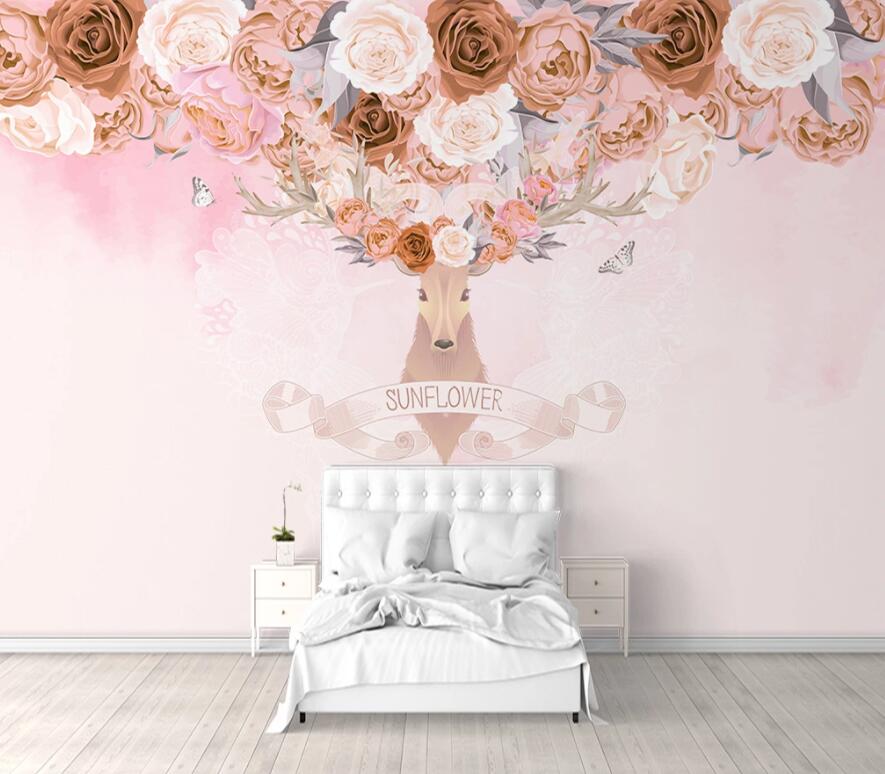 3D Deer Head 1521 Wall Murals Wallpaper AJ Wallpaper 2