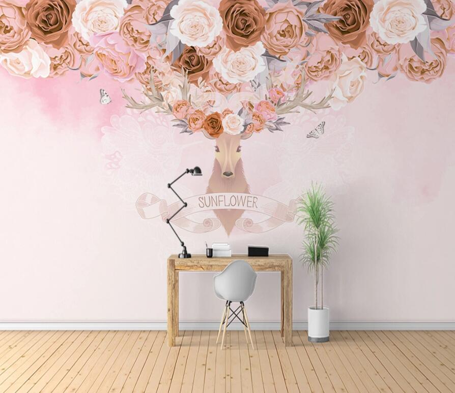 3D Deer Head 1521 Wall Murals Wallpaper AJ Wallpaper 2