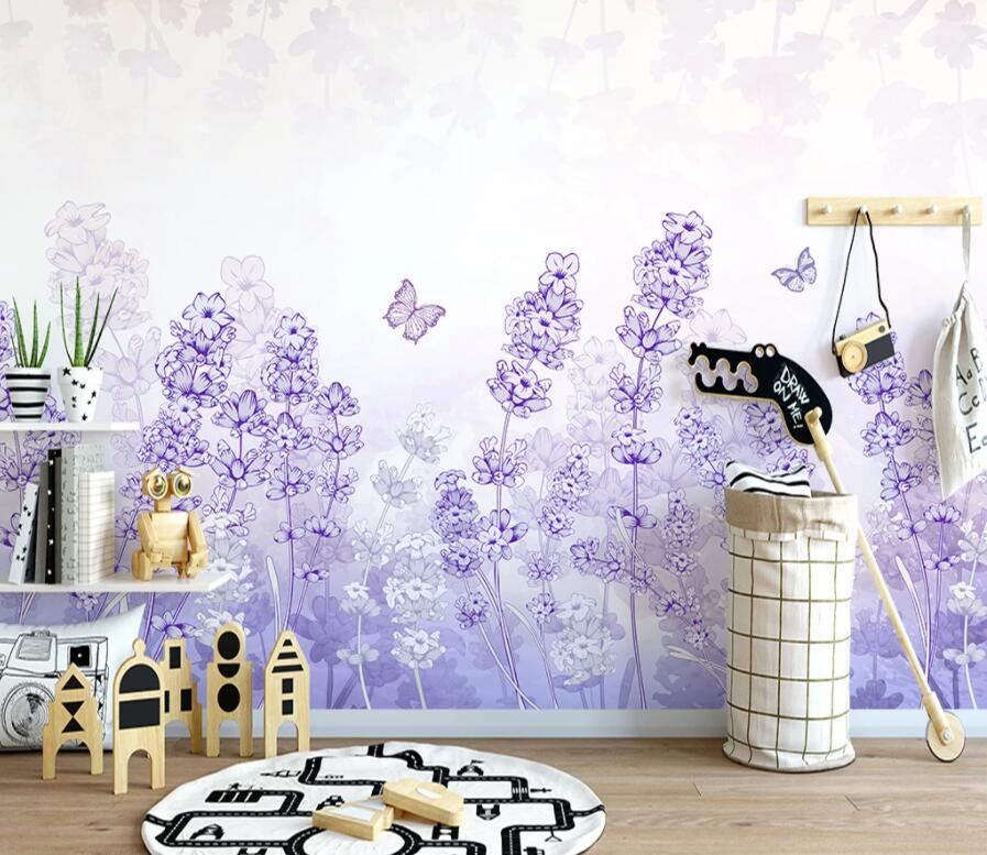 3D Lavender 1515 Wall Murals Wallpaper AJ Wallpaper 2