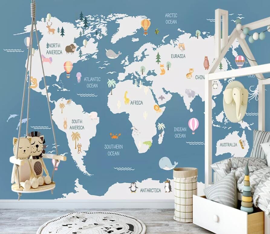 3D Animal Map 2546 Wall Murals Wallpaper AJ Wallpaper 2