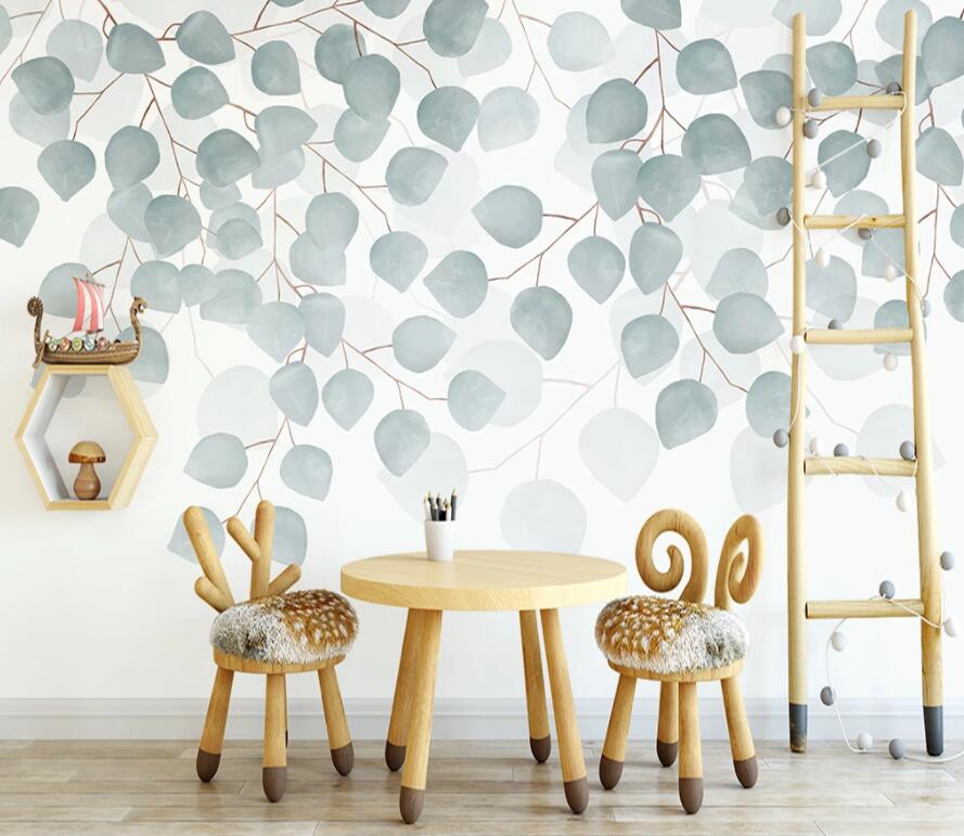 3D Green Leaf 1489 Wall Murals Wallpaper AJ Wallpaper 2